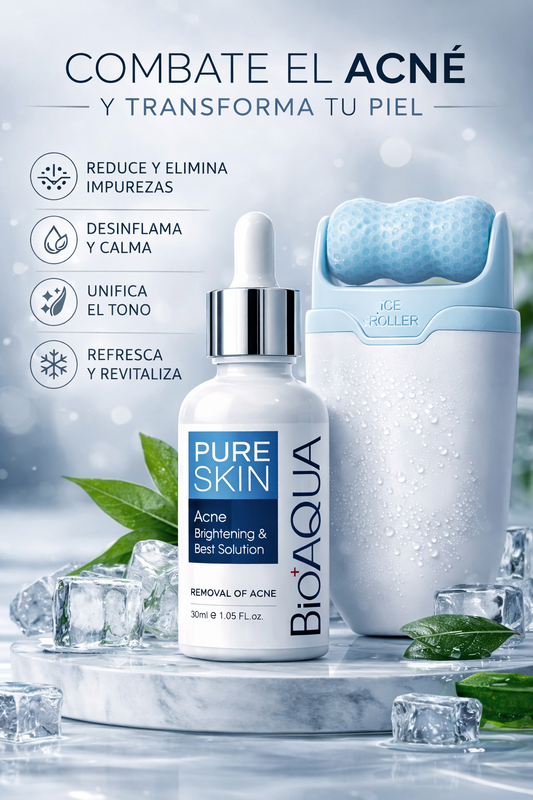 ICE ROLLER + SERUM  ANTIACNE  BIOAQUA